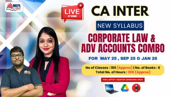 CA INTER (NEW) - LAW & ACCOUNTS COMBO - LIVE AT HOME BATCH - FOR LAPTOP/ DESKTOP (WINDOWS ONLY) cover
