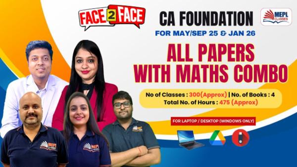 CA FOUNDATION (NEW) - FACE TO FACE BATCH - ALL PAPERS WITH MATHS (COMBO) - FOR LAPTOP/DESKTOP (WINDOWS ONLY) cover