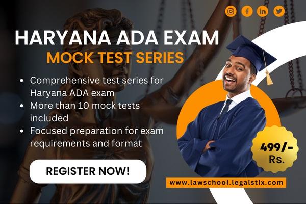 Haryana ADA Exam Mock Test Series | LegalStix Law School cover
