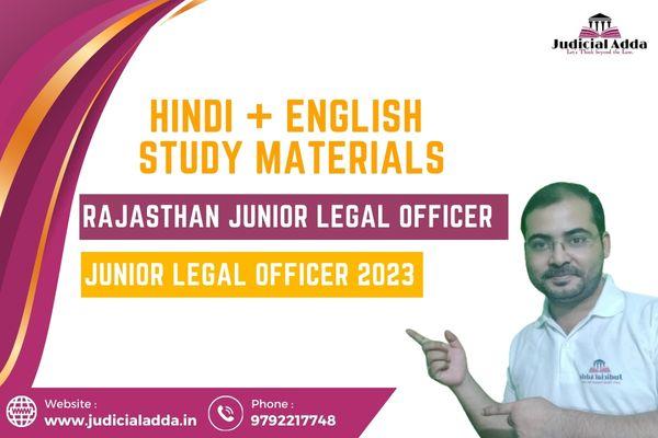 Rajasthan Junior Legal Officer's Study Materials cover
