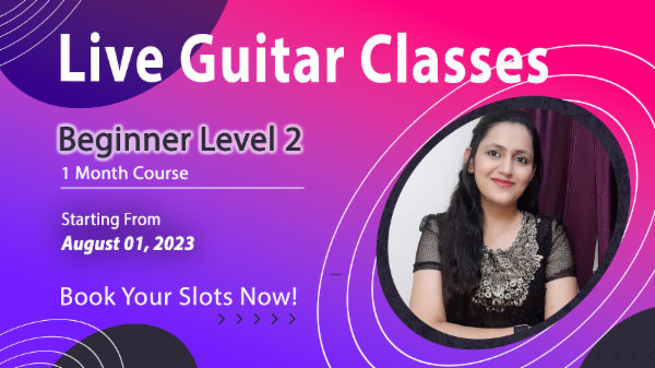 AUGUST 2023 - LIVE GUITAR CLASSES - pre - booking open cover