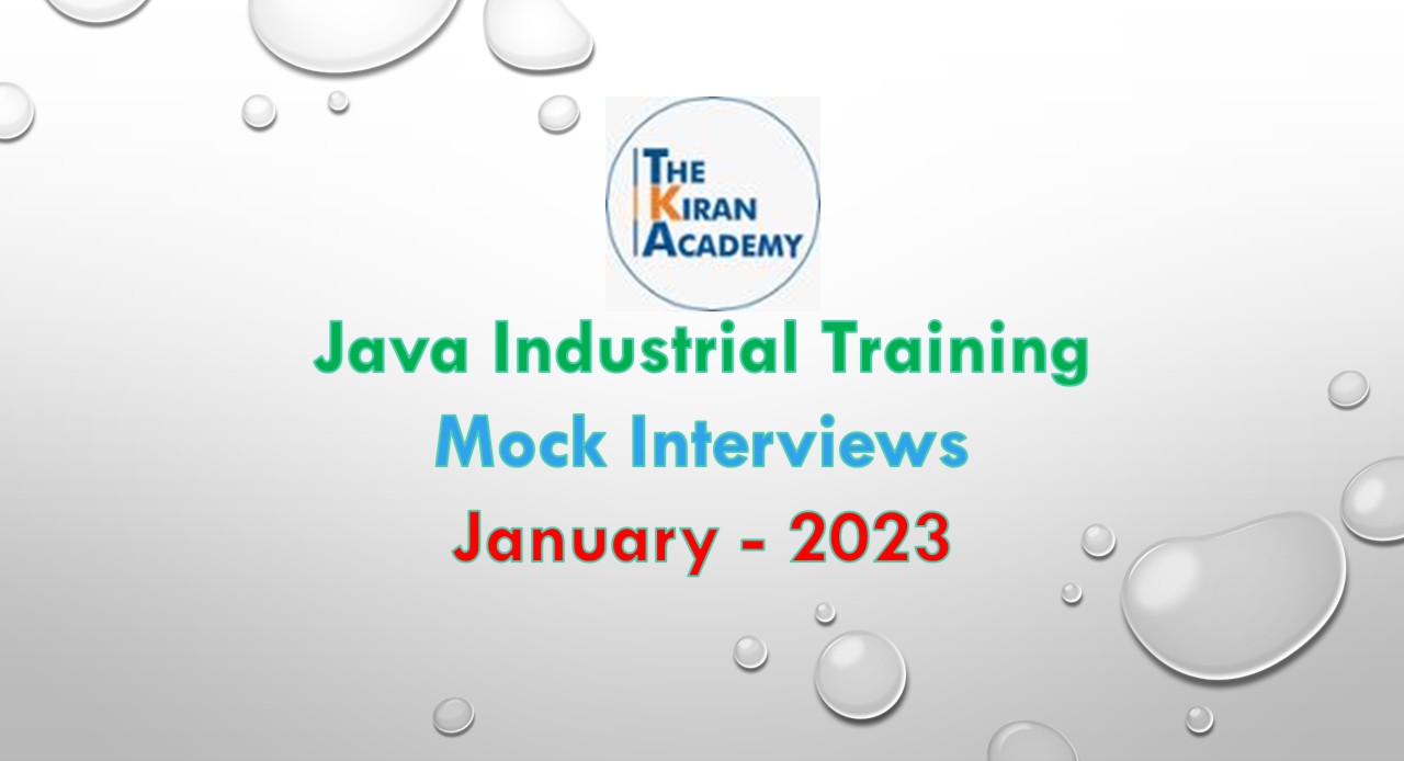 Java Industrial Training Mock Interview cover