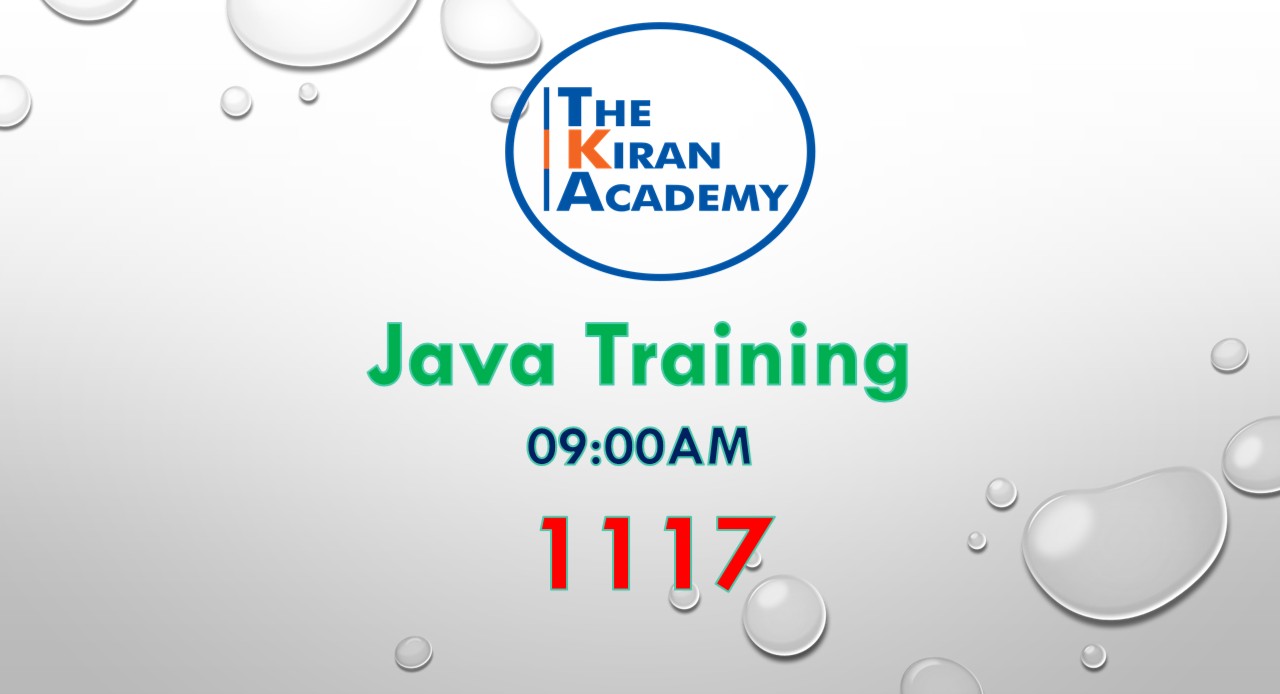 Java Training 9:00am - 1117 cover