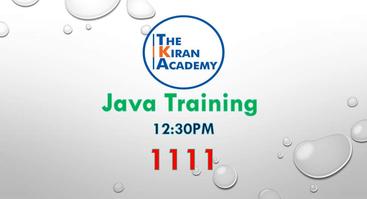 Java Training 12:30pm - 1111 cover