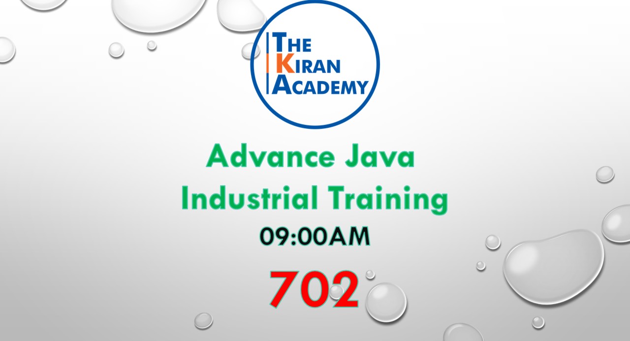 On 702 Advance Java OJT 9:00 AM cover