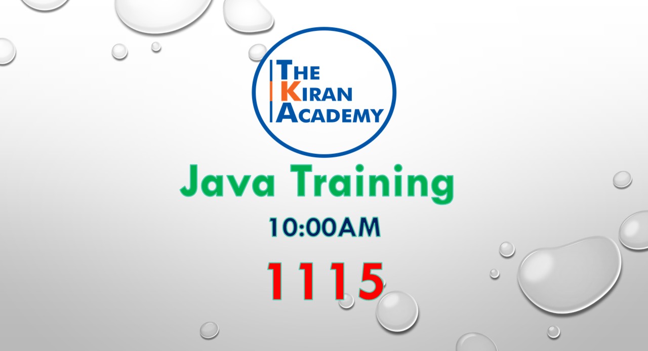 Java Training 10:00am - 1115 cover