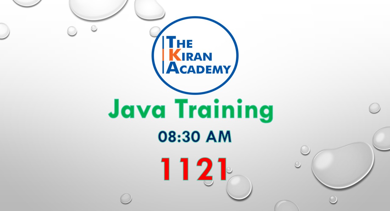 Java Training 08:30am - 1121 cover