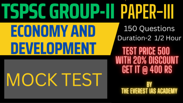 TSPSC Group-II Paper-III Economy and Development Mock Test cover