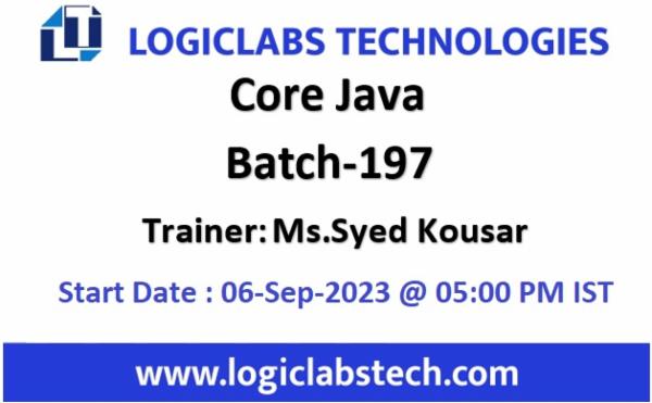 Core Java by Ms.Syed Kousar- Batch -197 cover