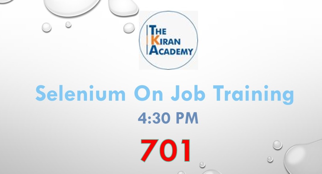 701 Selenium Industrial OJT - 9:00 Am cover