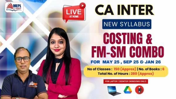 CA INTER (NEW) - COST, FM & SM COMBO - LIVE AT HOME BATCH - FOR LAPTOP/ DESKTOP (WINDOWS ONLY) cover