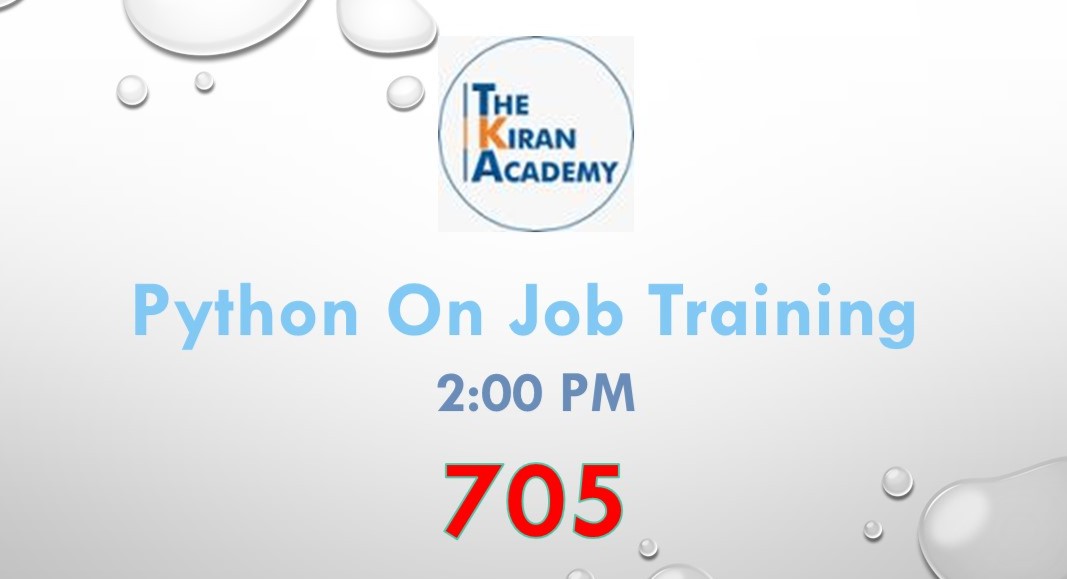 705 Python On Job Training 5:00 PM cover