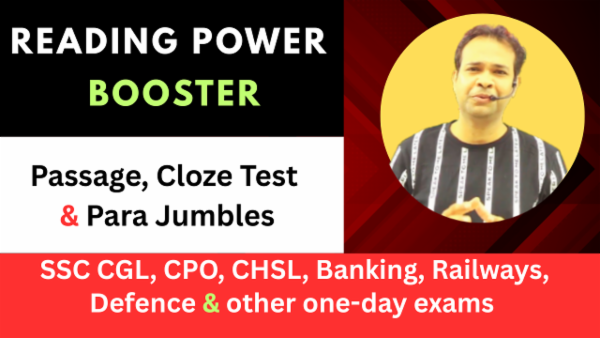 Reading Power Booster: Passage | Cloze Test | Para Jumbles cover