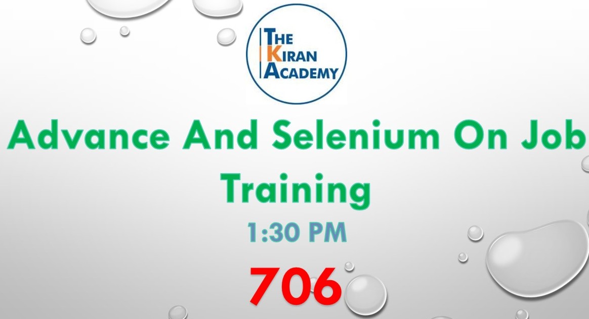 On 706 Advance Java and Selenium OJT - 11:00 AM cover