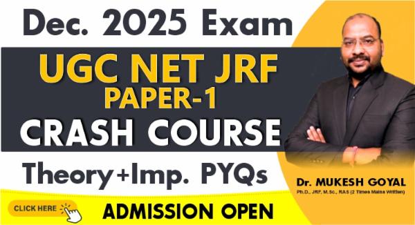 UGC NET PAPER-1 CRASH COURSE Dec.-25 Exam cover