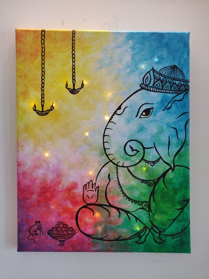 watercolour painting Ganesha cover