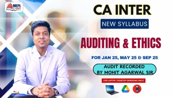 CA INTER - NEW SYLLABUS - AUDITING & ASSURANCE - RECORDED BATCH - FOR LAPTOP/DESKTOP (WINDOWS ONLY) cover
