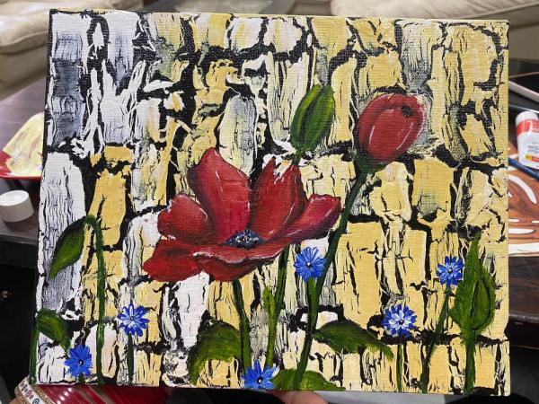 Crackle painting on canvas cover