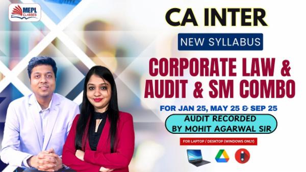 CA INTER (NEW) - CORPORATE LAW & AUDIT & SM COMBO - RECORDED BATCH - FOR LAPTOP/DESKTOP (WINDOWS ONLY) cover