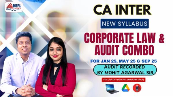CA INTER (NEW) - CORPORATE LAW & AUDIT COMBO - RECORDED BATCH - FOR LAPTOP/DESKTOP (WINDOWS ONLY) cover