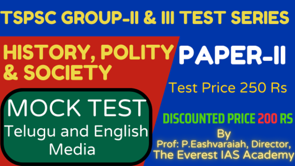 TSPSC Group-III Paper-2 History, Polity and Society Mock Test cover