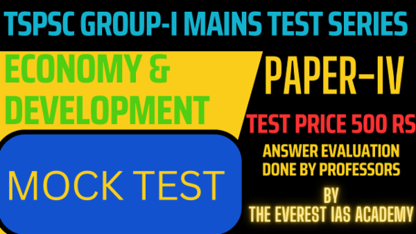 TSPSC Group-1 Mains Test Series-Paper-IV Economy and Development cover