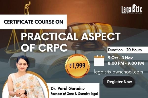 Certificate Course on Practical Aspects of Code of Criminal Procedure with Dr. Parul Gurudev cover