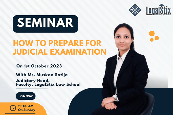 Seminar on How to Prepare for Judiciary Examination by Ms. Muskaan Satija cover