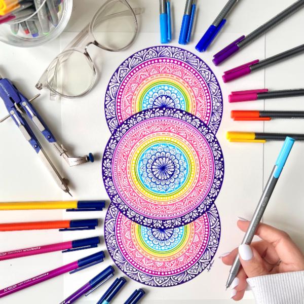 learn how to draw traditional mandala (simple & complex ) "record " cover