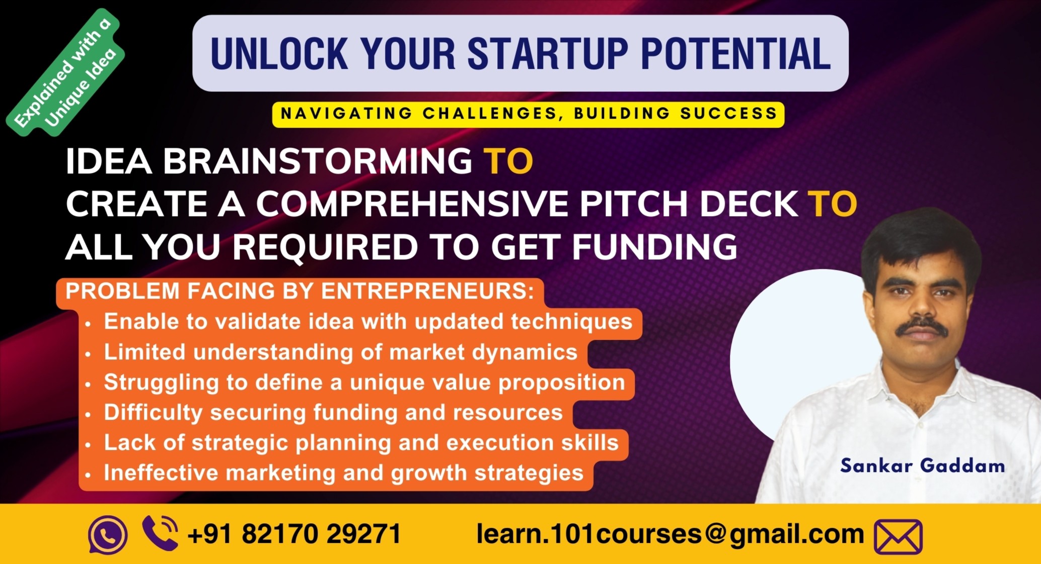 Comprehensive Startup Course with self paced & Live Classes, Master in taking idea to creating fundable pitch deck (Included Chat GPT) cover