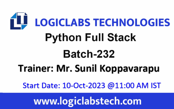 Python Full Stack By Mr. Sunil Koppavarapu - Batch - 232 cover