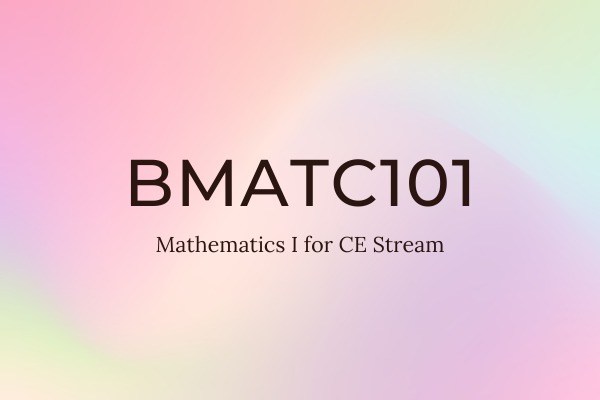 BMATC101 - Mathematics I for CE Stream cover