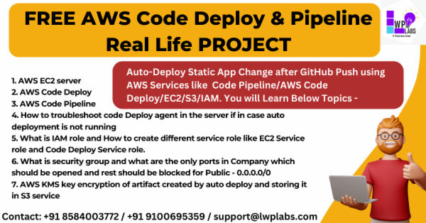 Auto Deploy Static Application using different AWS CodePipeline & AWS CodeDeploy cover