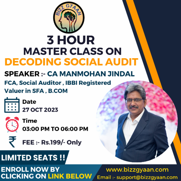 3 Hour Masterclass on Decoding Social Audit ( 1.5 Hour Session + Doubt Session ) cover