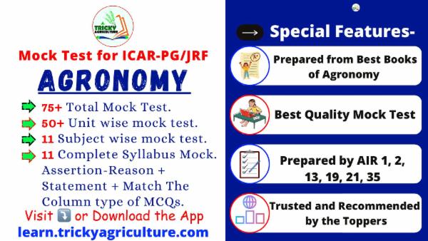 ICAR PG/JRF Agronomy Mock Test 2026 cover