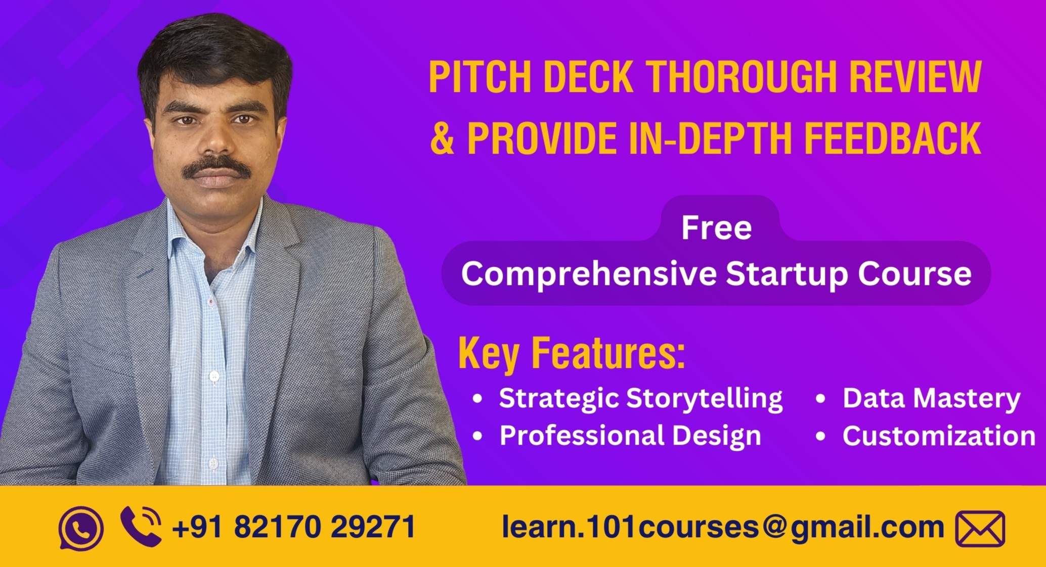 Complete Startup Course + Review Pitch Deck and Provide Feedback cover