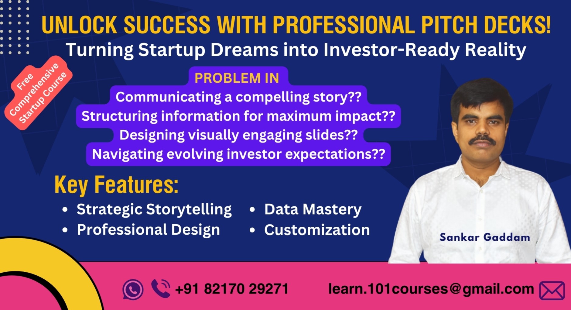 Complete Pitch Deck Creation + Complete startup Course cover