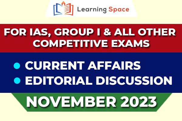 Current Affairs & Editorial Discussion - November 2023 cover