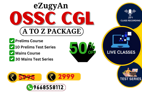 OSSC CGL A2Z PACK (COMPLETE CGL PACKAGE) - Recording Prelims Course , Mains Course , Prelims Test Series & Mains Test Series cover