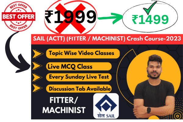 SAIL (All Plant) ACTT (FITTER / MACHINIST) Crash Course-2023 || cover