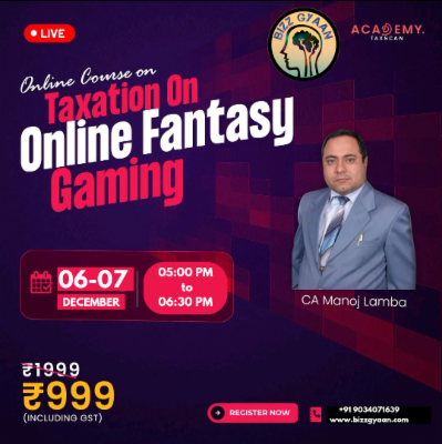 Online Course on Taxation on Online Fantasy Gaming - Recordings cover