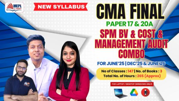 CMA FINAL (NEW) - COST MANAGEMENT AUDIT + SPM BV COMBO - LIVE @ HOME BATCH - FOR LAPTOP/DESKTOP (WINDOWS ONLY) cover