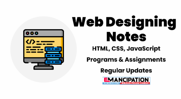 Web Designing Notes - HTML, CSS, JavaScript Complete Study Material cover