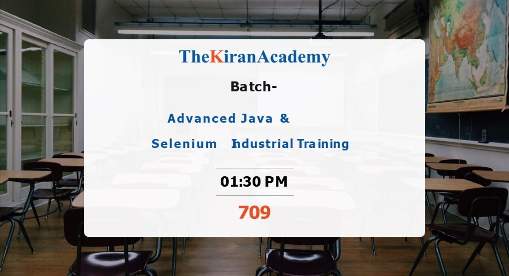 On 709 Advance Java and Selenium OJT - 11:00 AM cover