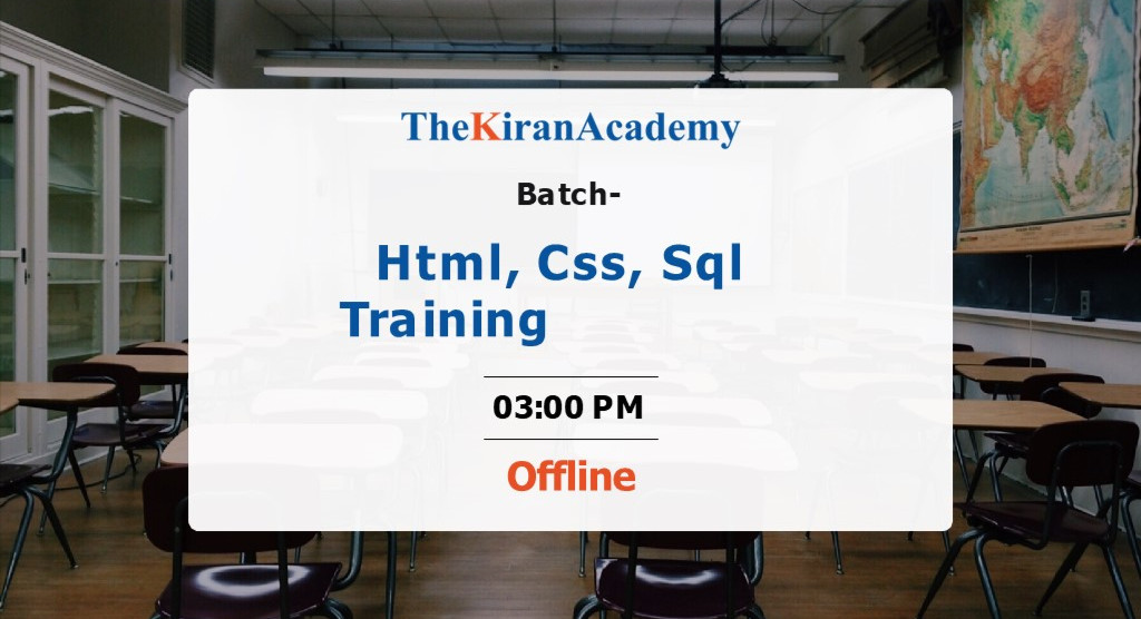 903 - 3 PM Offline HTML, CSS, Javascript, Sql cover