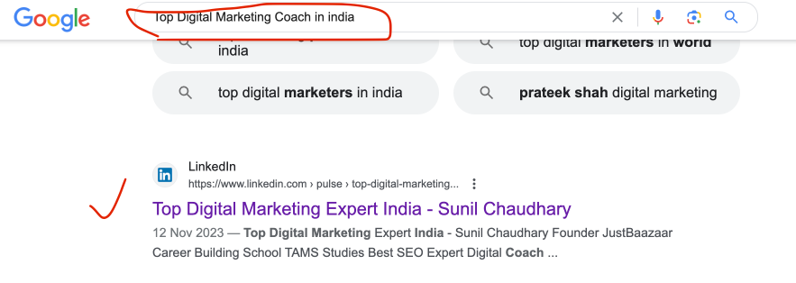 Sunil Chaudhary Best SEO Coach in India World Google Search Results
