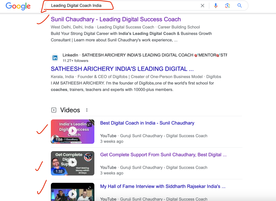 Sunil Chaudhary Best SEO Coach in India World Google Search Results