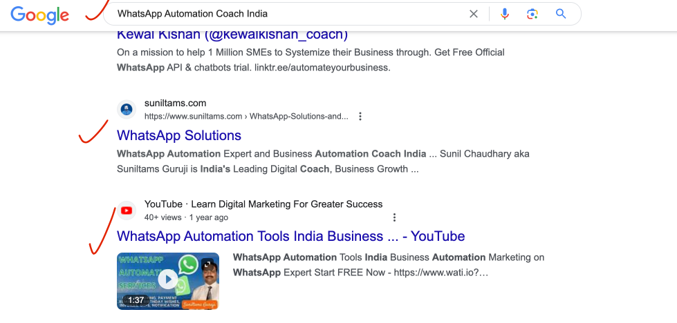 Sunil Chaudhary Best SEO Coach in India World Google Search Results