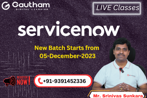 ServiceNow Live Classes : New Batch Starts from 05-DEC-2023, 10:00 AM cover