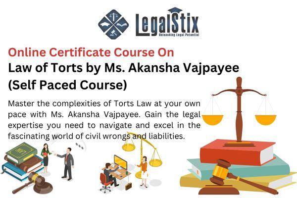 Law of Torts by Ms. Akansha Vajpayee (Self Paced Course) cover